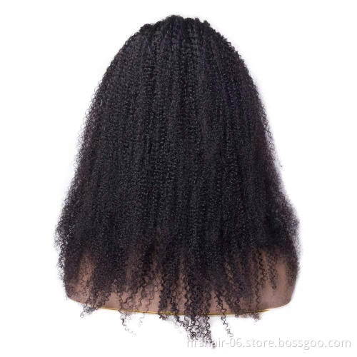 Grade 9a raw kinky curly lace front wig brazilian Virgin human hair cuticle aligned hair extensions.